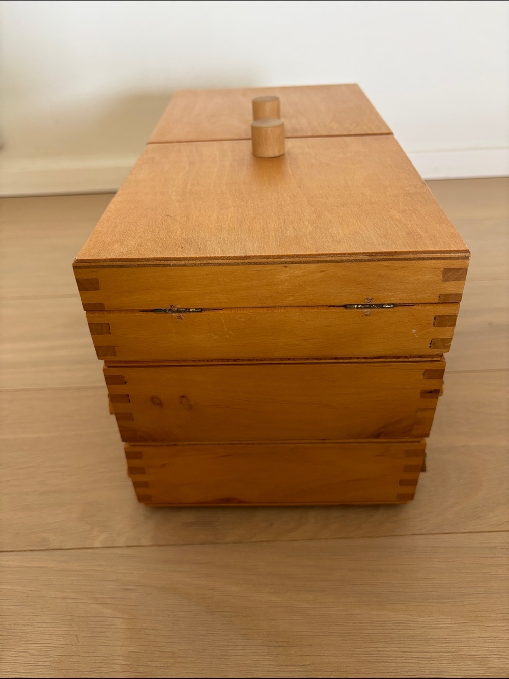 Vintage Wooden Sewing Box - Honey Brown - Picture 7 of 8
